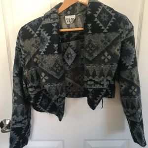 Vintage Ikat cropped jacket